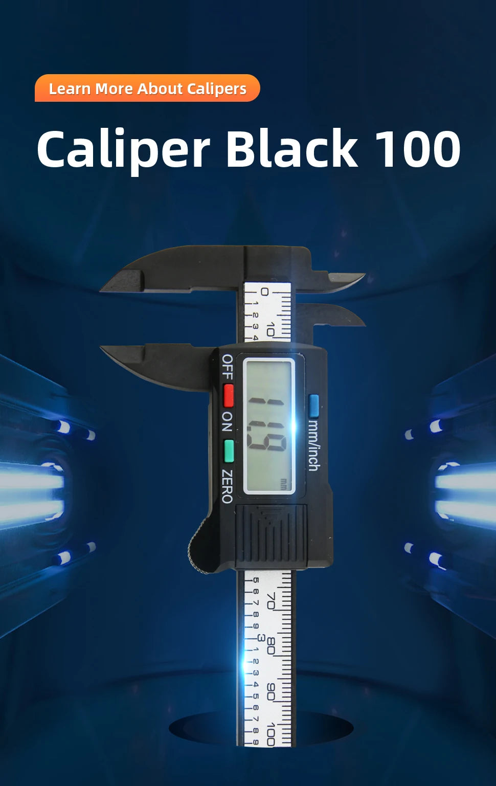 Calibrador de plástico pacômetro calibrador Digital regla electrónica Vernier calibre Digital herramienta de medición calibrador Digital micrómetro