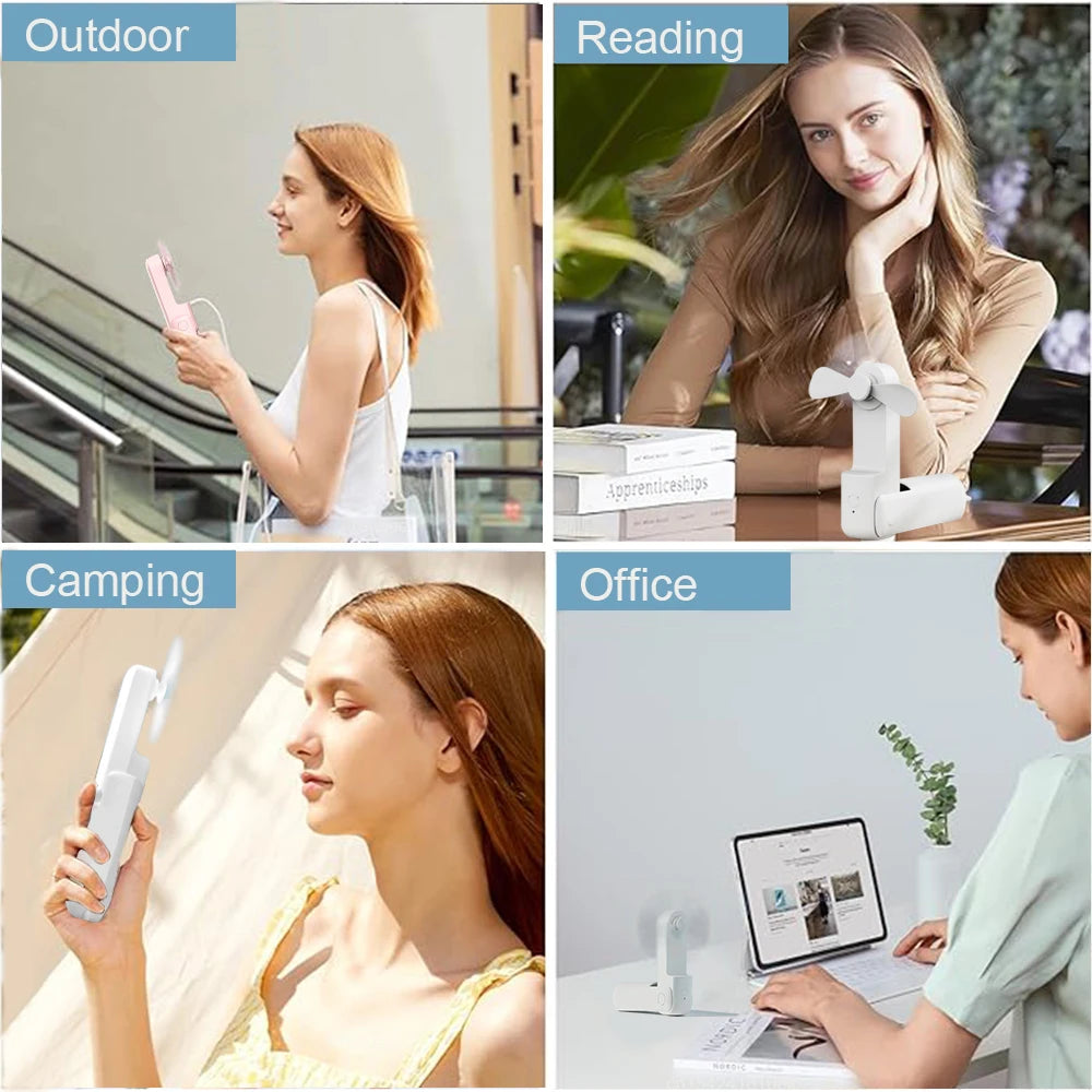 Mini Ventilador Portátil Plegable con Banco de Energía