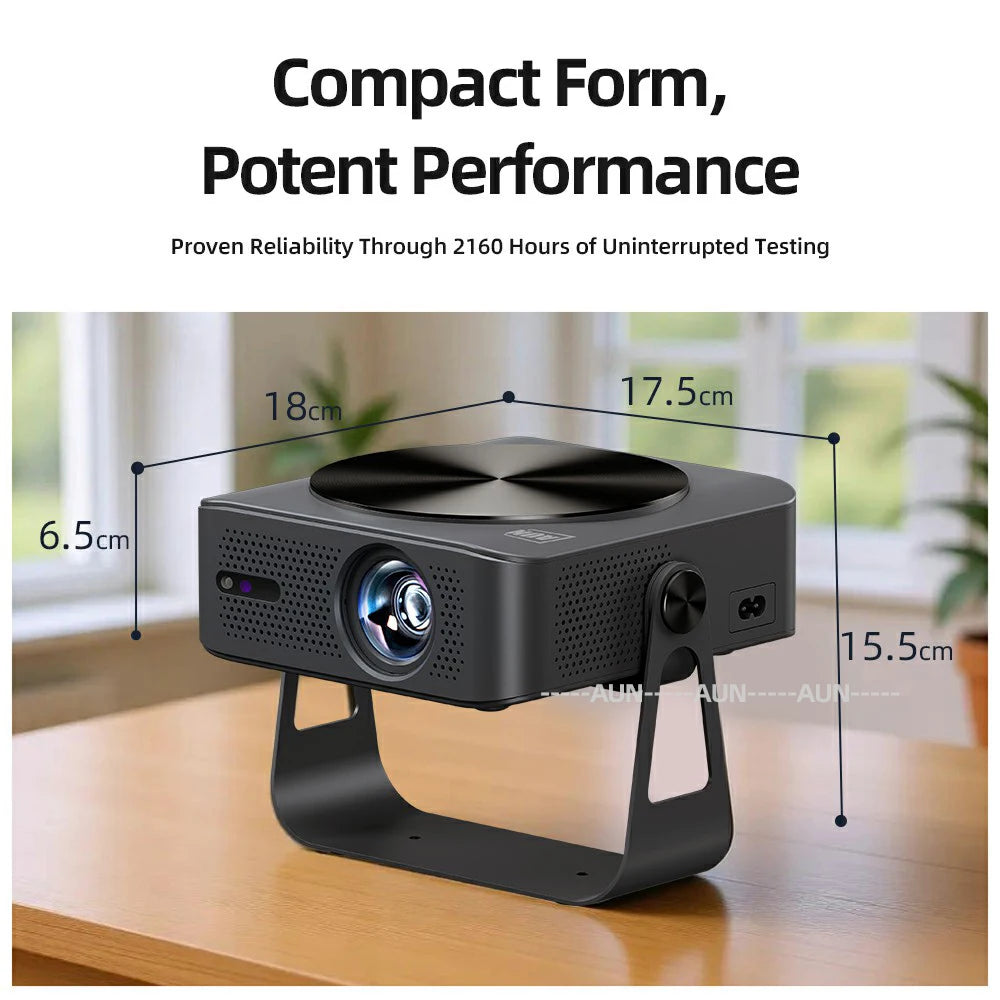 Proyector Android LED 4K 850 Lúmenes 1080P 3D Portátil con Altavoz WIFI para Mini Cine en Casa, Teléfono, Beamer, Smart TV AUN A45