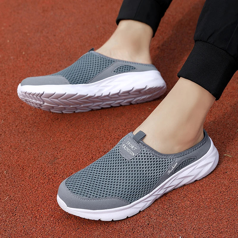 YRZL Zapatos Casuales Hombres Verano Medio Zapatos Zapatillas Diapositivas Slip on Zapatos Hombres Malla Transpirable Suave Cómodo Zapatillas para Hombres