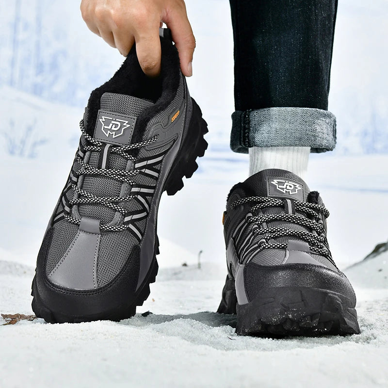Botas de senderismo para hombre con forro polar, suela gruesa antideslizante