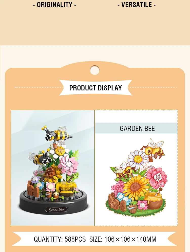Set de Bloques de Construcción Flores Mariposas y Abejas