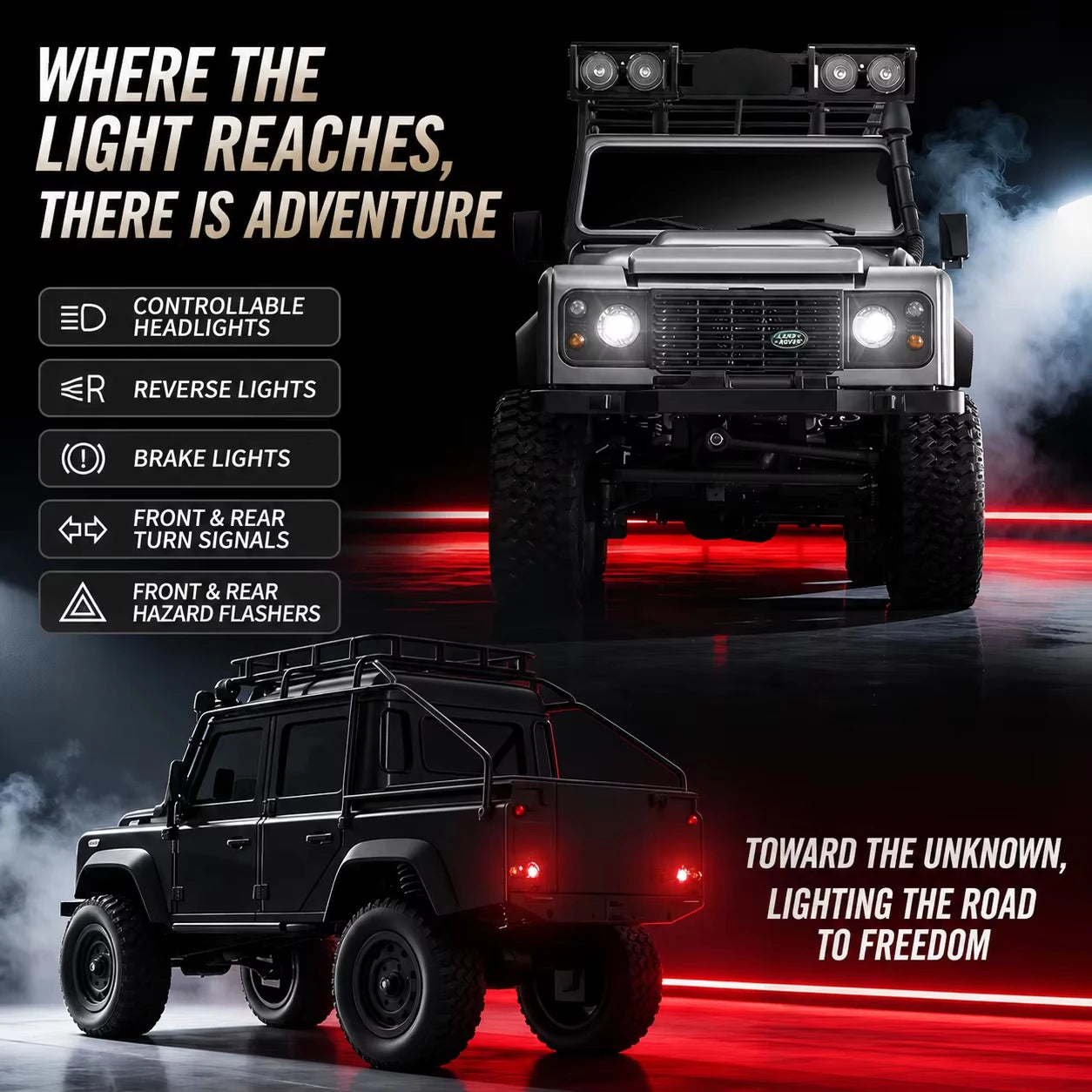 Coche RC 4WD 1:18 JIKEFUN con Batería de Litio y Luces