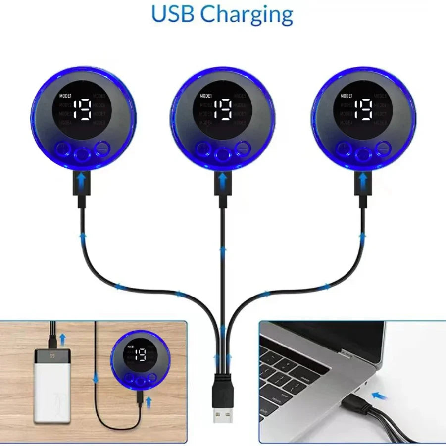 Estimulador Muscular EMS Recargable USB 3 en 1 para Abdomen y Brazos