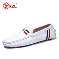 YRZL Mocasines blancos Mocasines de cuero PU negro para hombre Mocasines casuales sin cordones Hombres Mocasines cómodos Zapatos de conducción para hombres
