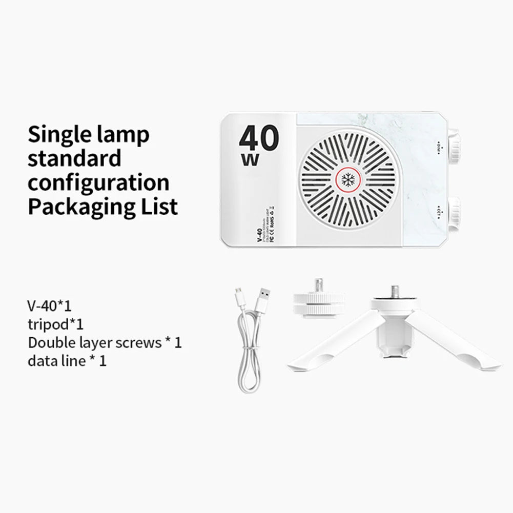 Luz LED para cámara de 40W CRI/TLCI 96+ 2700-6200K bicolor 4400mAh lámpara de vídeo para estudio fotográfico mango portátil luz de fotografía para cámara