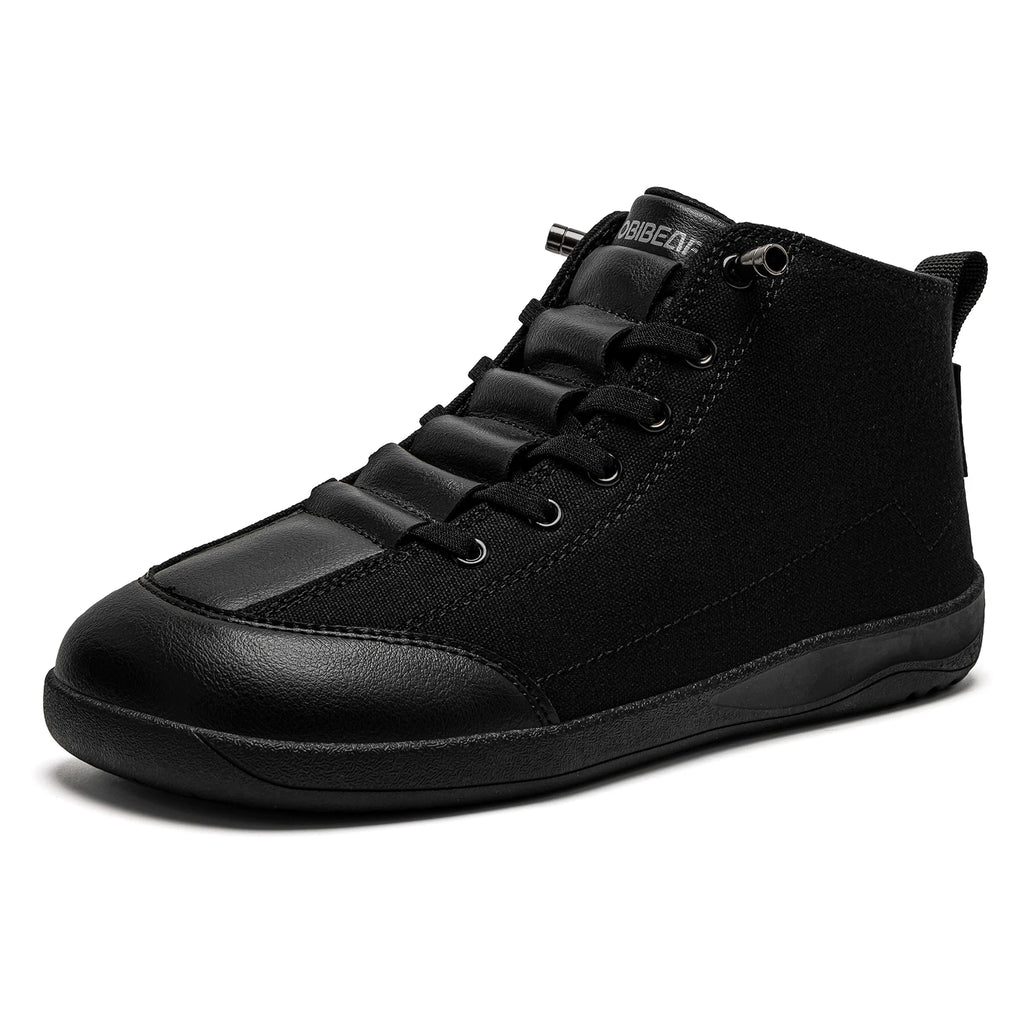 Zapatillas de Lona de Media Caña para Mujer HOBIBEAR, Botas Unisex de Punta Ancha Minimalistas, Zapatillas de Running Zero-Drop para Senderismo