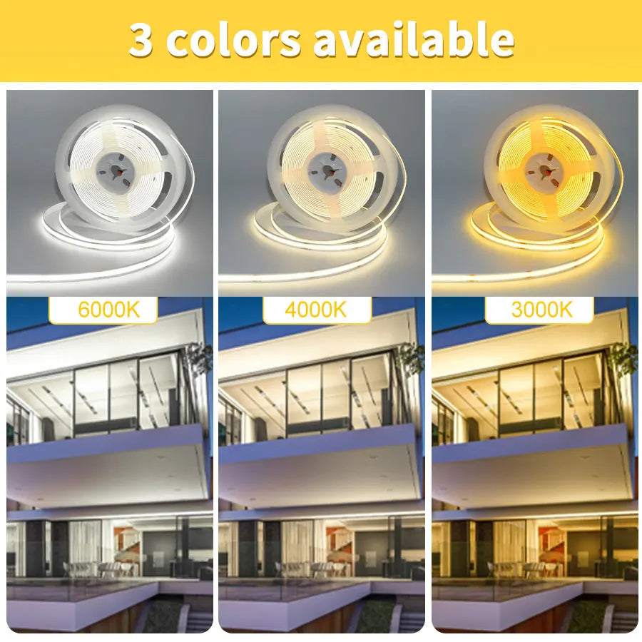 Tira LED COB Flexible de Alta Densidad para Decoración