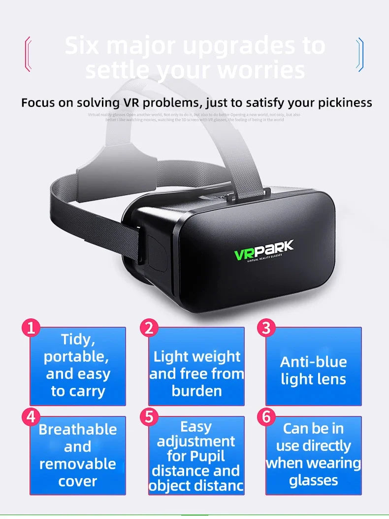 Gafas VR 3D, auriculares de realidad Virtual, casco para lentes de teléfono, gafas, dispositivos, Viar, teléfonos inteligentes, visor de juego móvil