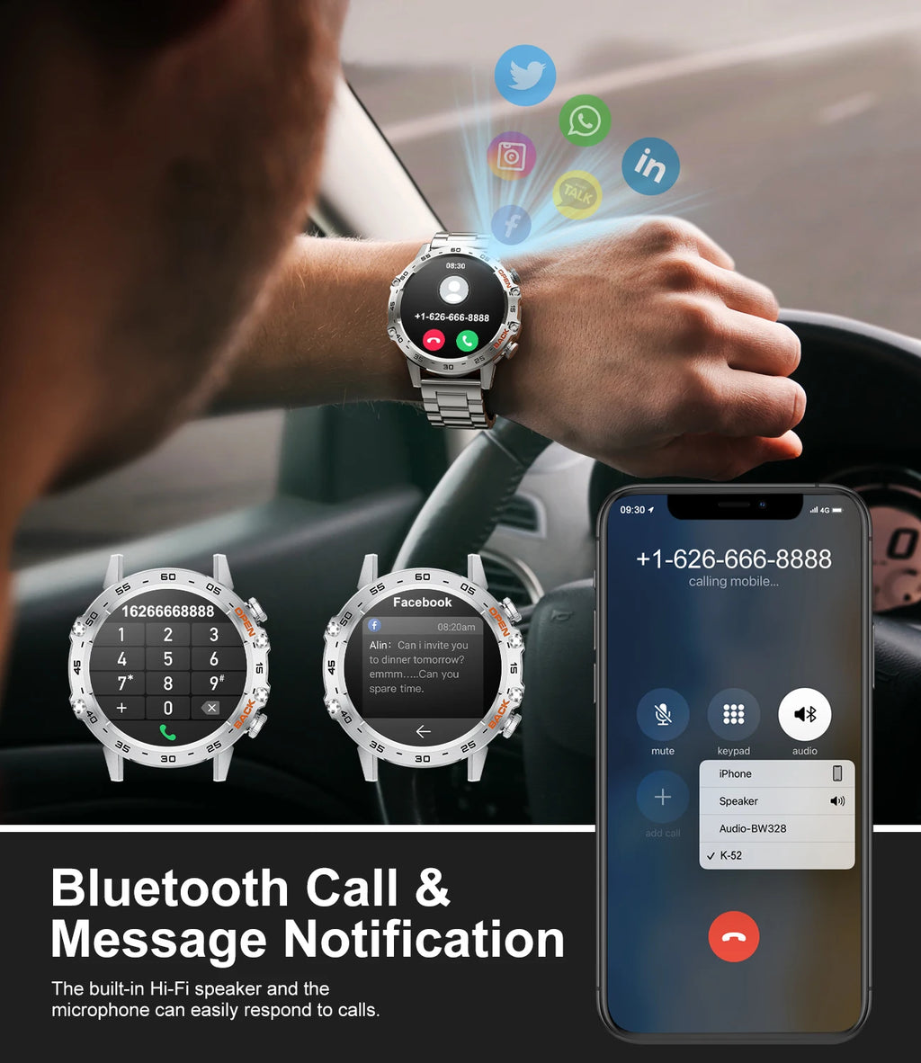 LIGE Reloj Inteligente Ritmo Cardíaco Bluetooth