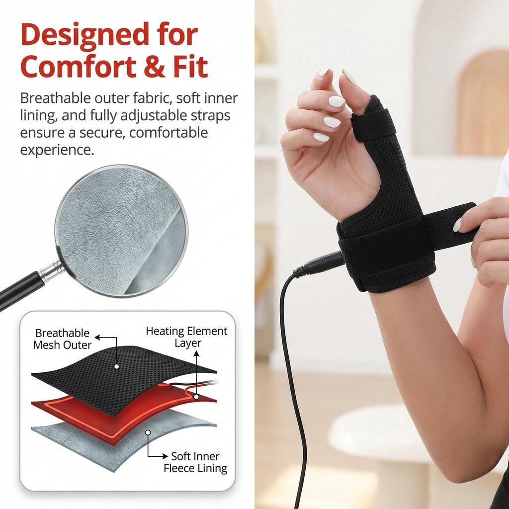 Masajeador de pulgar y muñeca calentado, artritis alimentada por USB, alivio del túnel carpiano, tendinitis del pulgar, esguinces, dolor, alivia la relajación muscular