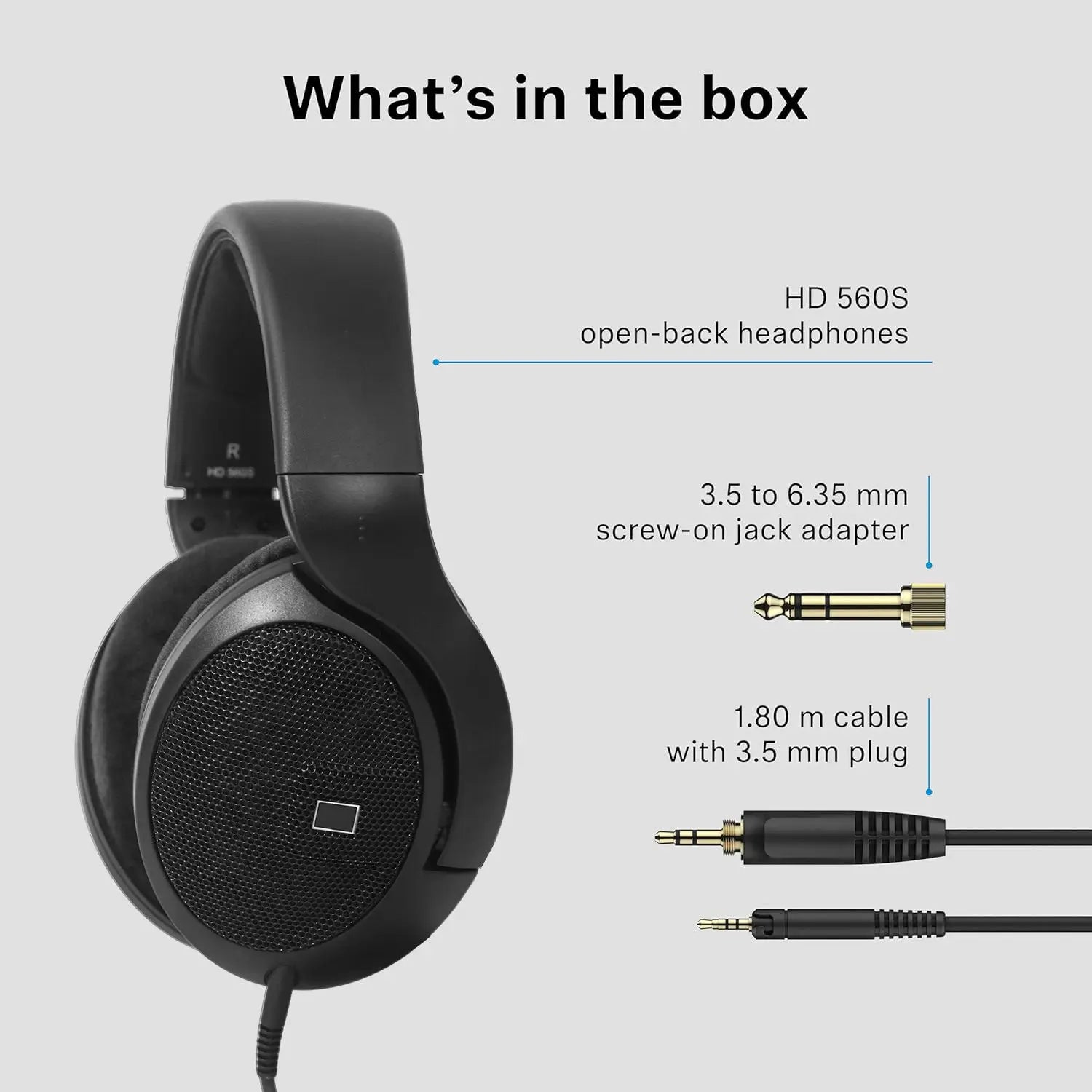 Auriculares de Monitoreo de Estudio HD 560S de Diseño Abierto con Respuesta Neutra para Grabación, Mezcla y Masterización Profesional