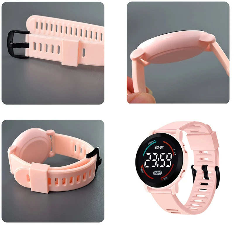 Reloj Digital LED Deportivo para Niños Resistente al Agua