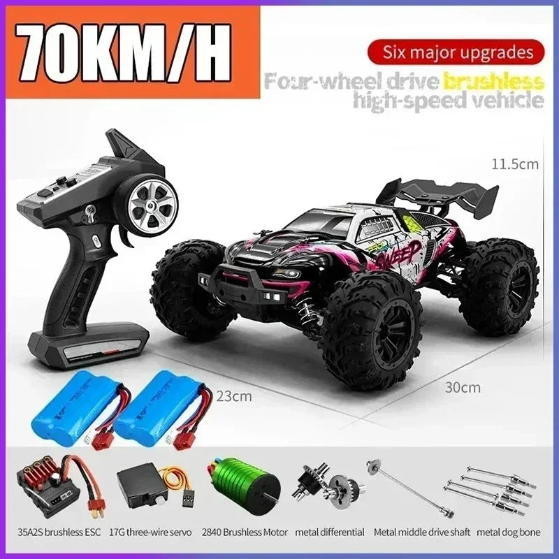 JJRC -Q130 sin escobillas de alta velocidad 70 KM/H4X4 todoterreno 2,4G 4WD Control remoto RC coche 4WD Racing Monster Racing Boy juguete para regalo 1:16