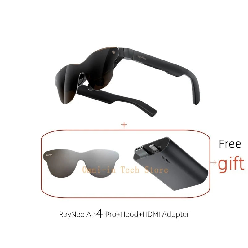 Gafas AR inteligentes RayNeo Air 4 Pro, brillo de 1200 Nits, visualización HD de 135 pulgadas, 4 parlantes, audio inmersivo, HDR10