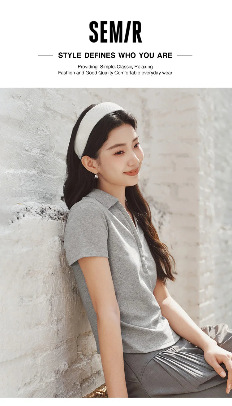 Camiseta Polo de Mujer, Corte Corto, Manga Corta