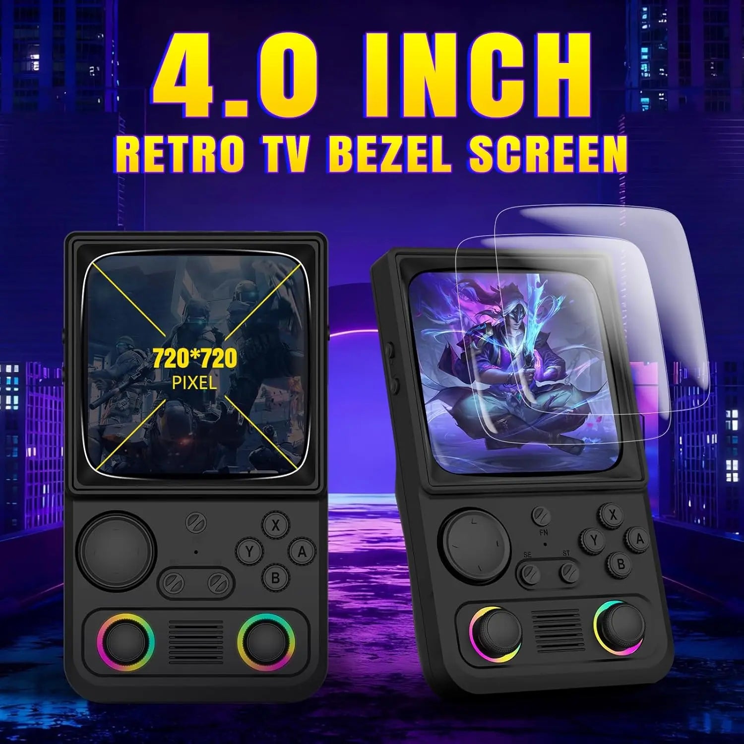 Consola de Juegos Retro Actualizada R36TMAX con Batería de 4000 mAh, Pantalla IPS de 4.0'', Consola de Juegos Retro con Estuche Portátil, Su
