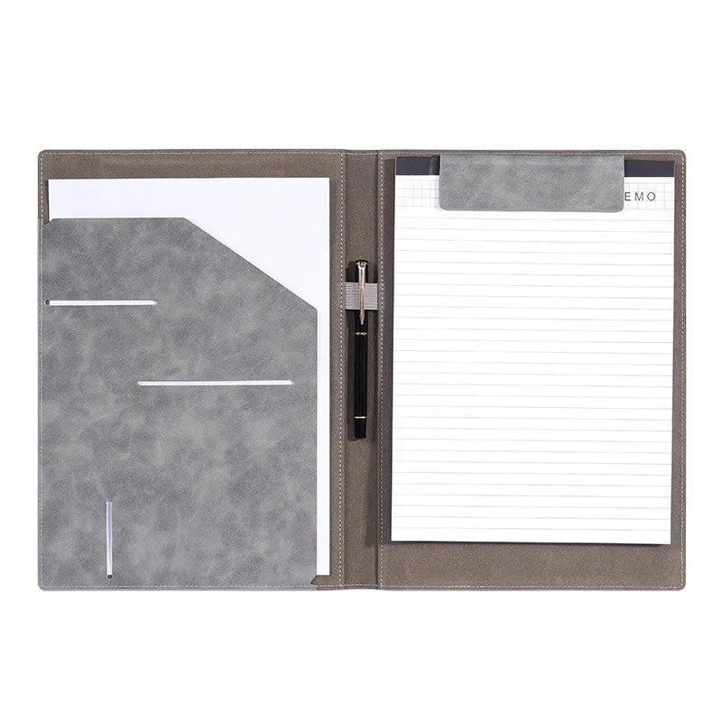 Carpeta Portafolio de Piel Sintética para Entrevistas con Porta Bloc de Notas, Organizador de Tarjetas de Visita y Documentos para Hombres y Mujeres, Uso Profesional