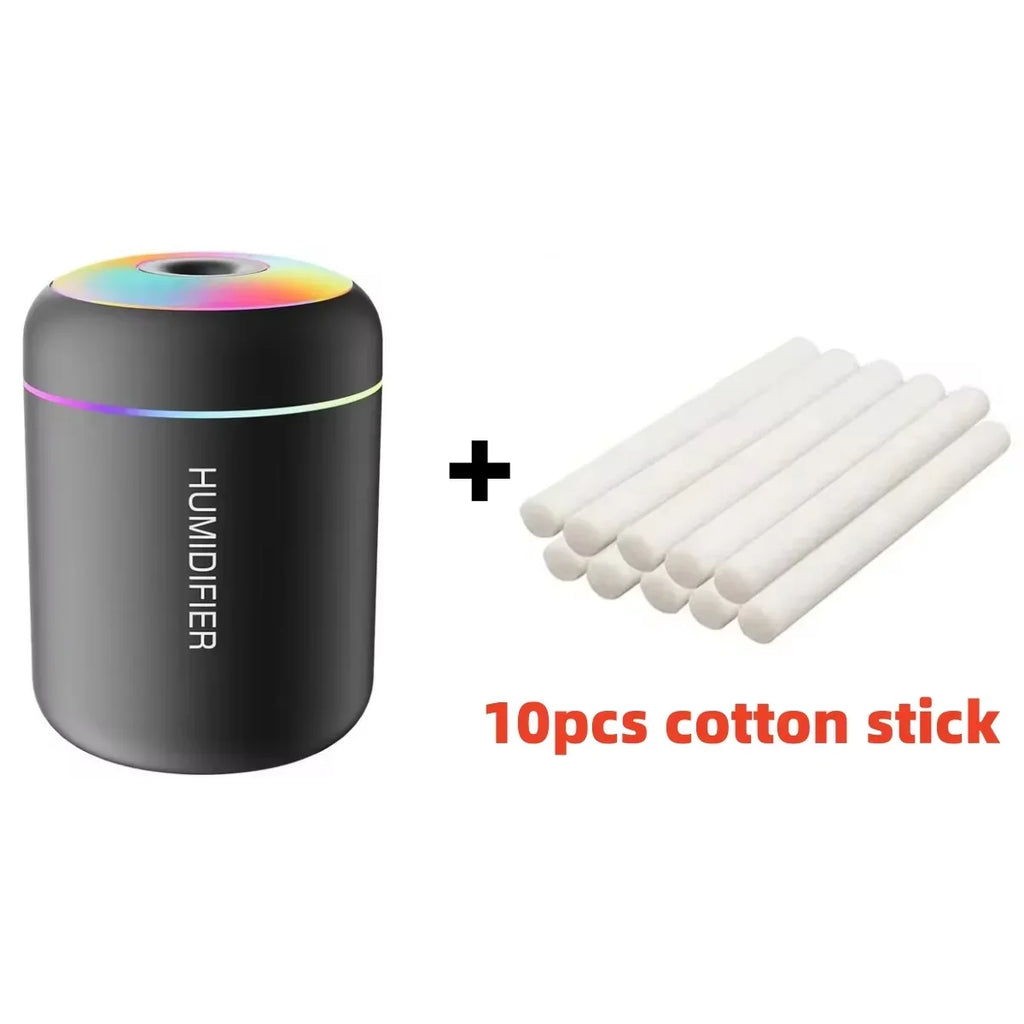 Mini humidificador difusor de aromas USB 180 ml para auto con luces