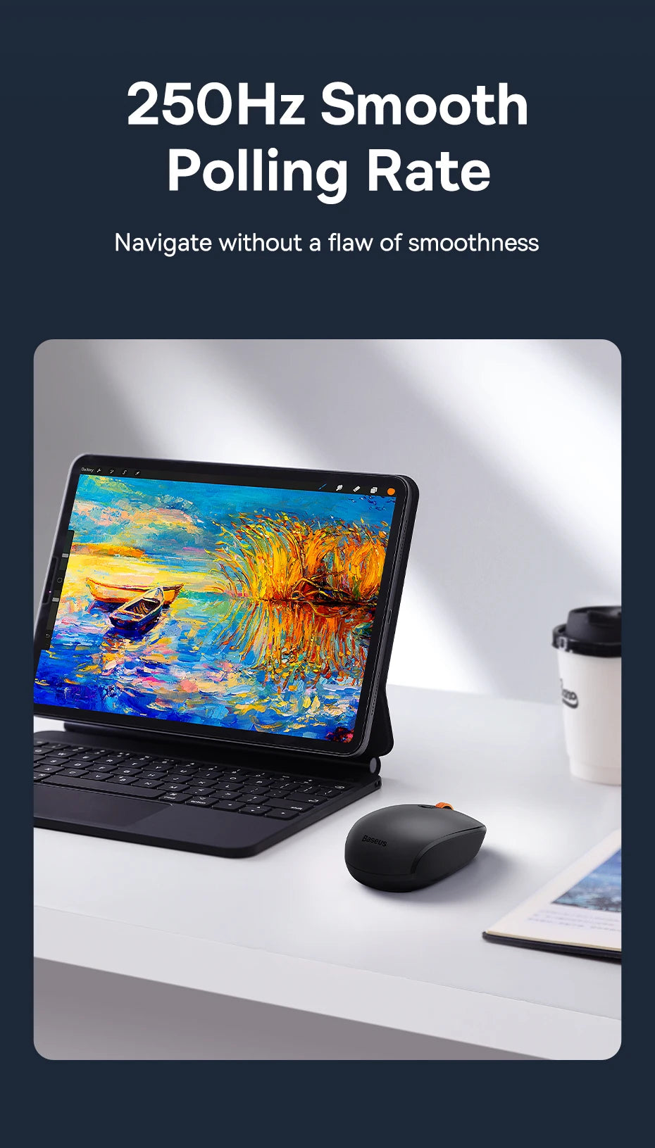 Ratón Baseus inalámbrico Bluetooth para ordenador, ratón silencioso de 1600DPI con receptor Nano USB de 2,4 GHz para PC, MacBook, tableta, portátil
