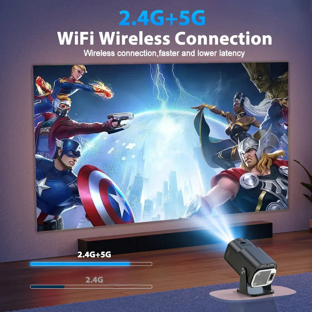 2025 4K Android 11 Proyector Nativo 1080P 390ANSI HY320 Dual Wifi6 BT5.0 1920*1080P Cine Proyector portátil actualizado HY300