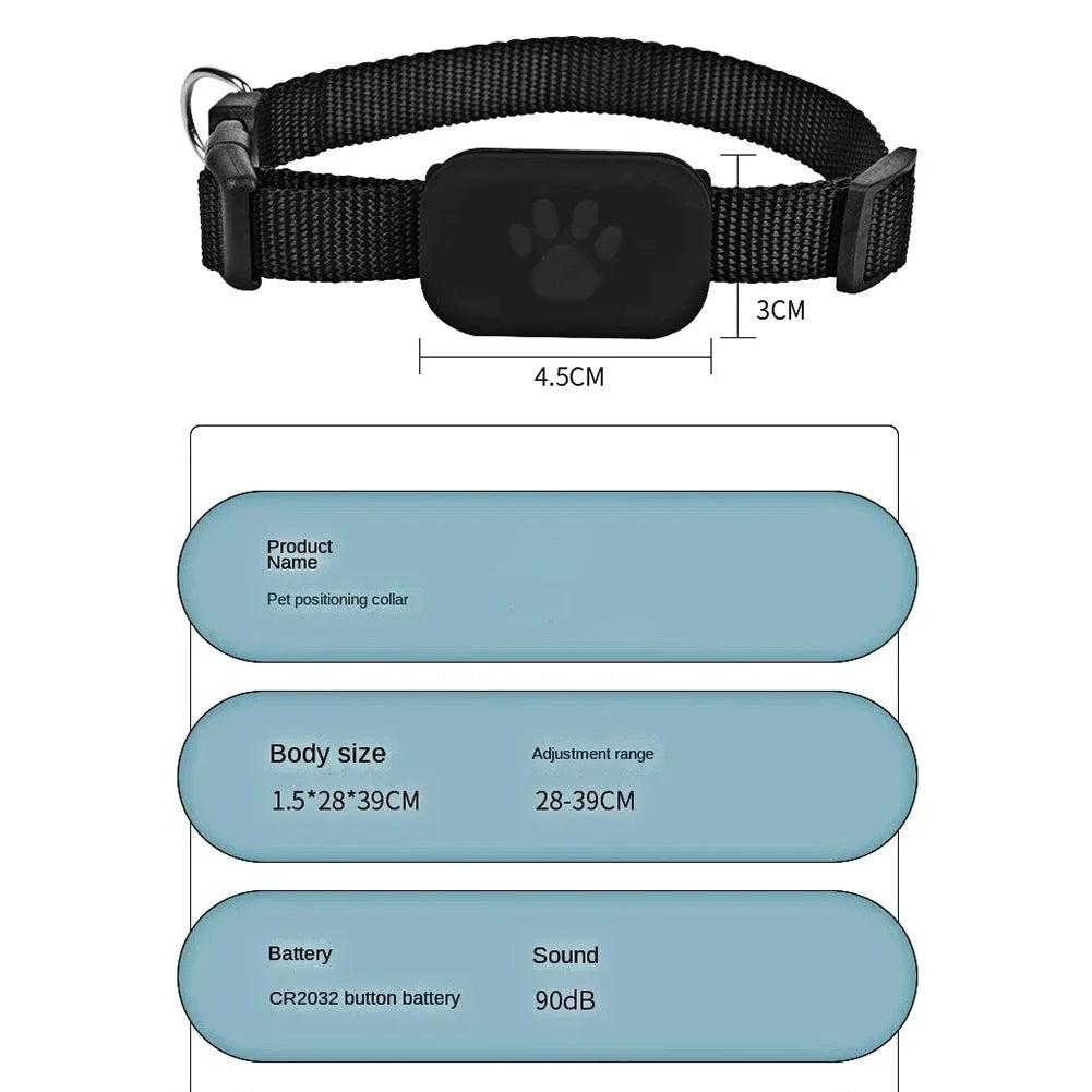 Rastreador GPS Inteligente para Mascotas, Niños, Equipaje y Llaves, Etiqueta de Posicionamiento Global, Rastreador GPS para Mascotas con Collar Ajustable, Localizador de Perros