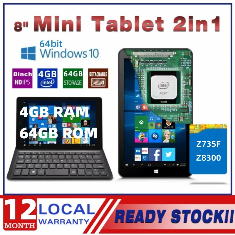 Gran oferta 4GB/8GB RAM 64GB/128GB ROM 8 pulgadas 64bit Windows 10 tabletas PC X5-Z8350 1,44 GHz Quad-Core Mini tableta cámara Dual