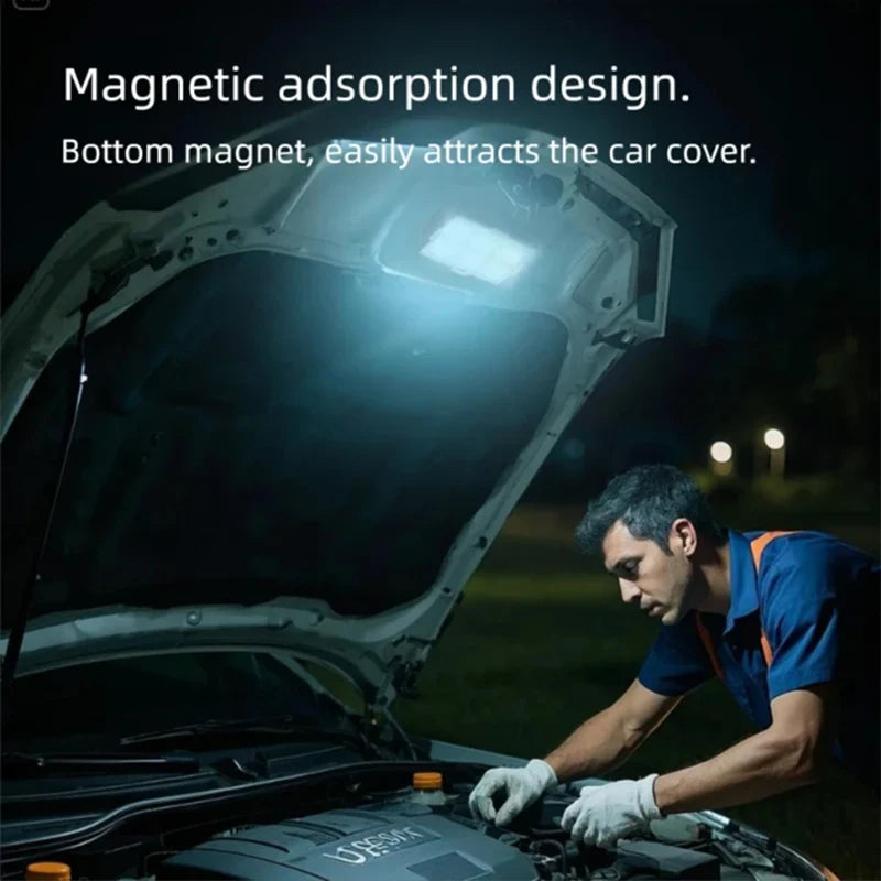 Luz de trabajo solar, reflectores portátiles de 150 LED con soporte - Lámpara exterior recargable impermeable de 4 modos para sitio de trabajo, camping