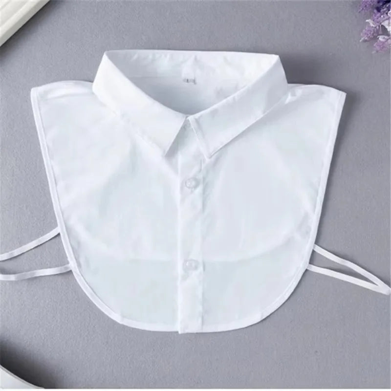 Cuello de Camisa Falso Desmontable Talla Única con Botones