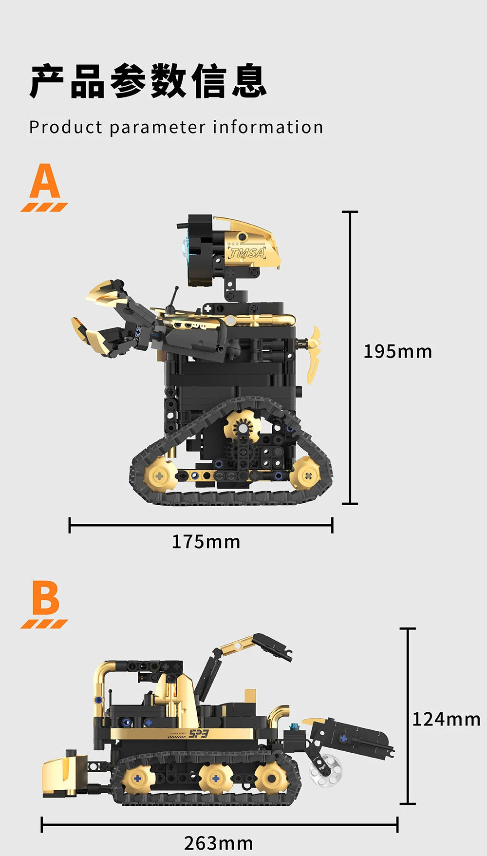 Bloques de construcción programables con brazo mecánico multieje, robot 5 en 1, juguetes de Control remoto, vástago interactivo, regalo de aprendizaje para niños