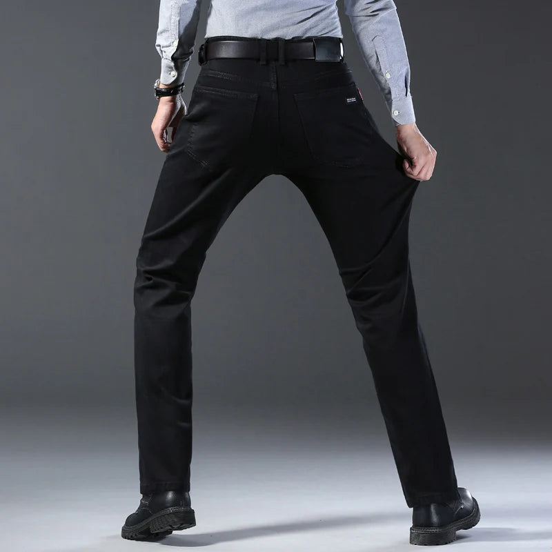 Pantalones Vaqueros Coreanos para Hombre, Elásticos, Ajuste Regular