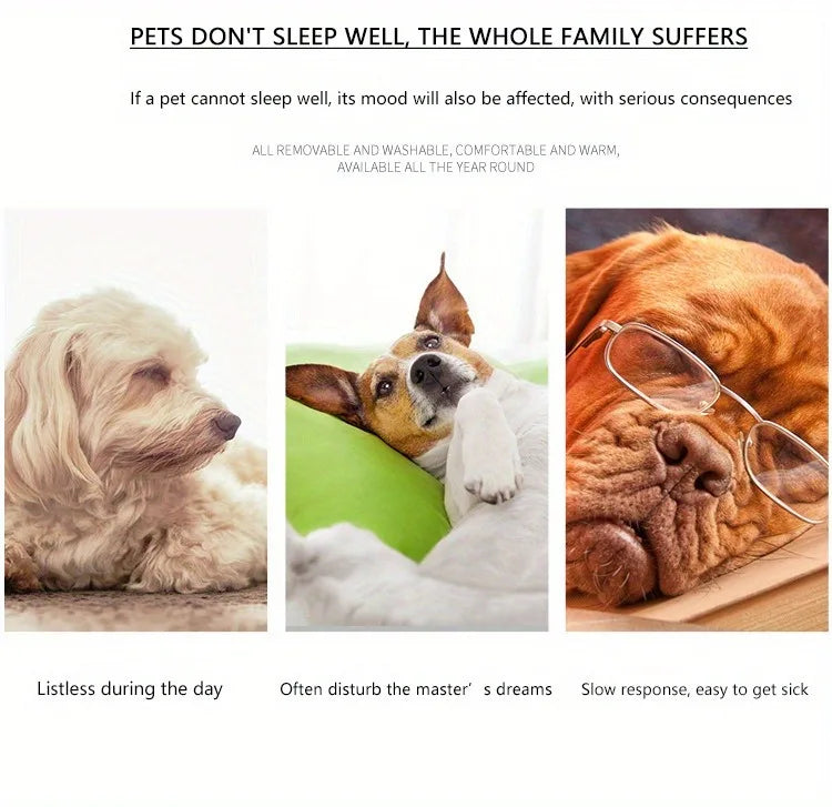 Cama Acolchada con Bordes para Perros y Gatos — Todos los Tamaños