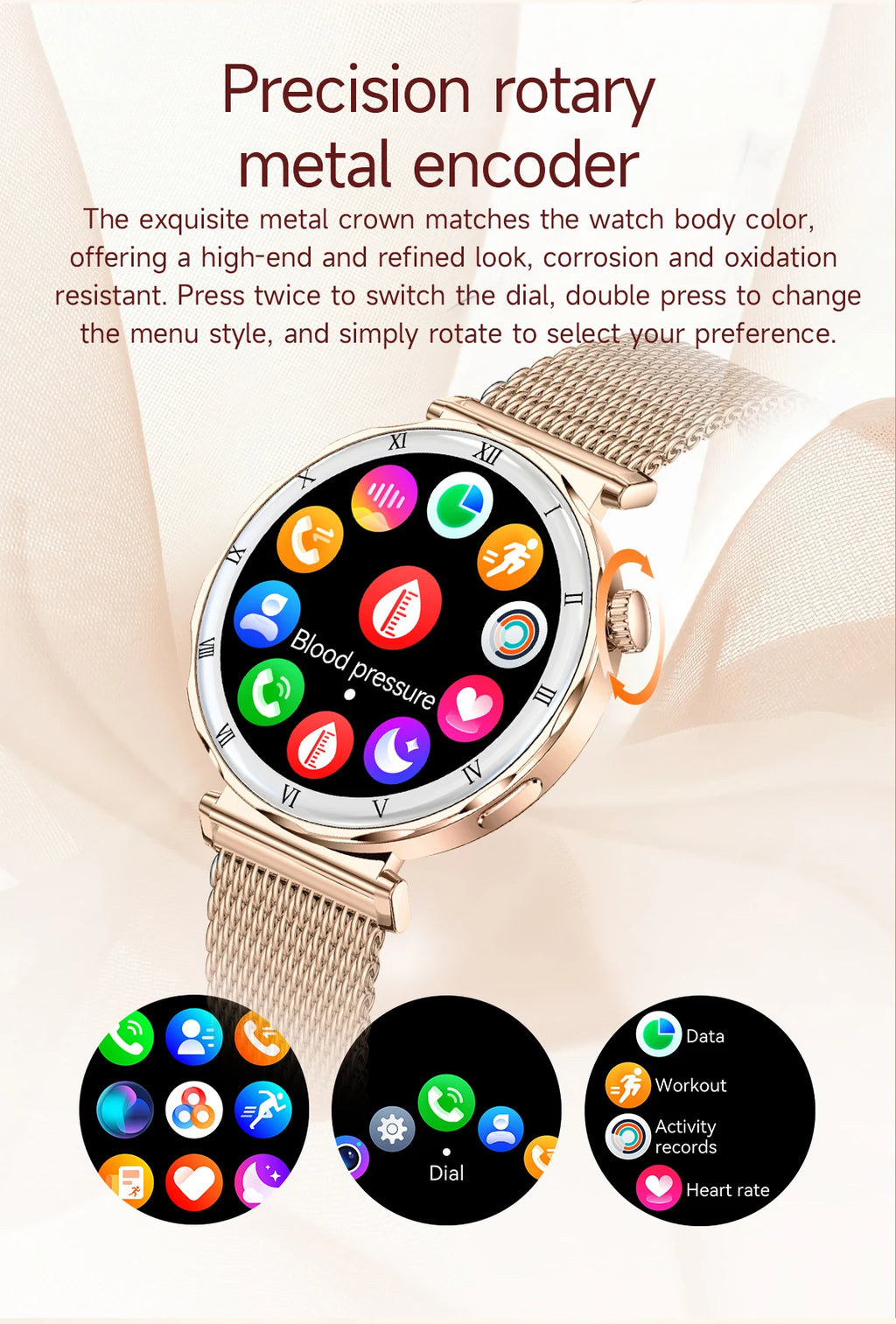 LIGE Reloj Inteligente Ultrafino 6.2mm Mujer