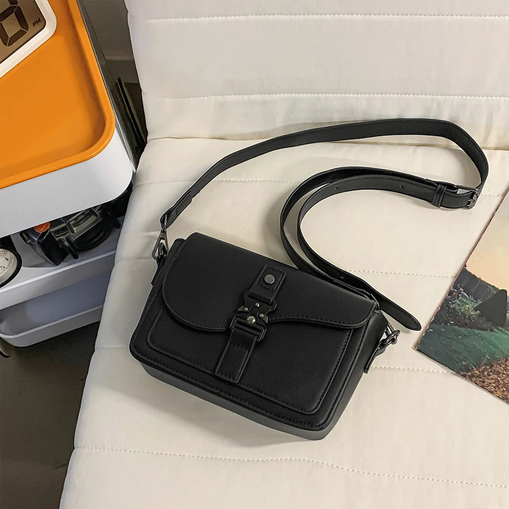 Bolso de hombro individual, piel de vaca auténtica para hombre, diseño de nicho, bolso cruzado informal, textura de moda, bolso cuadrado pequeño