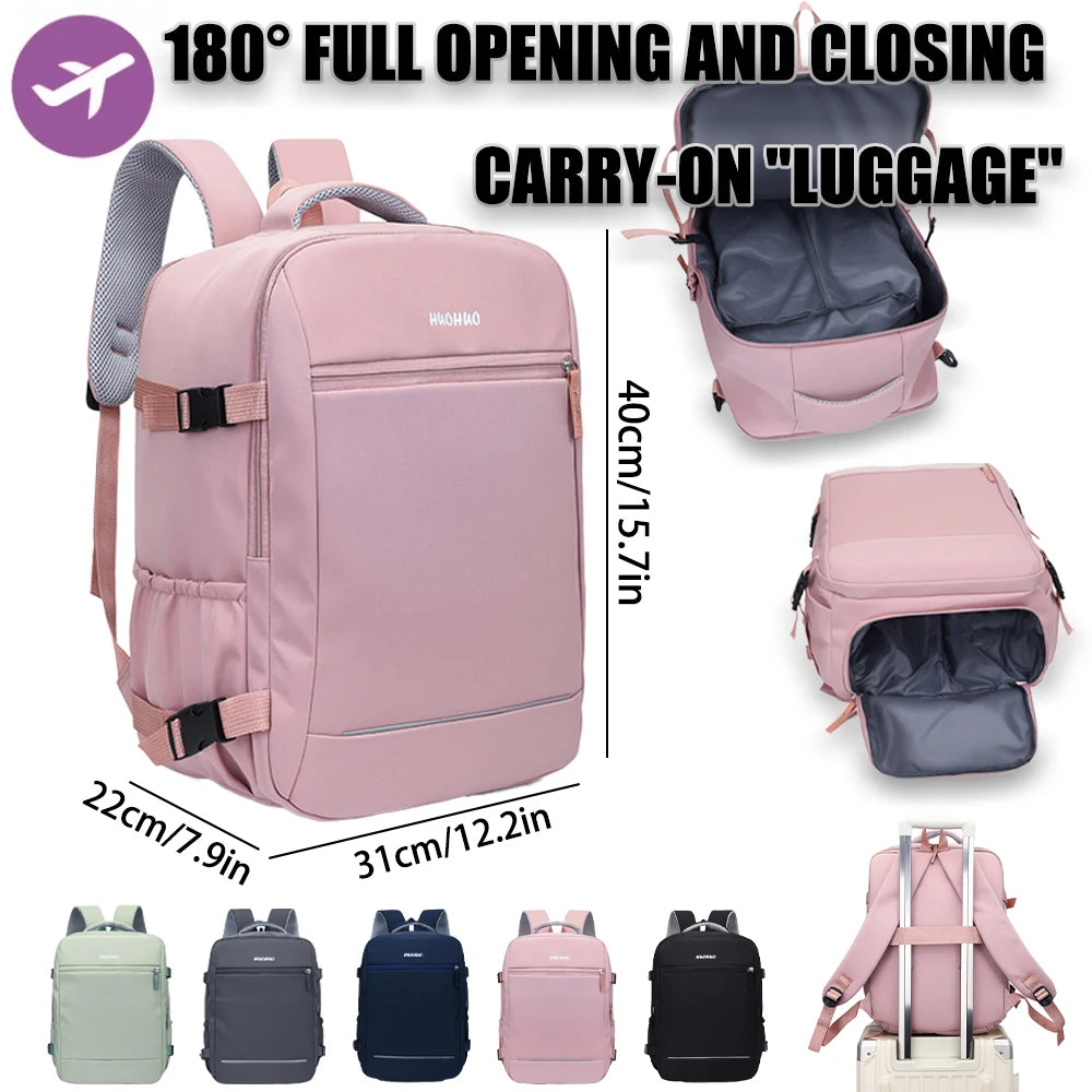 Mochila 180° Apertura Total Gran Capacidad para Viajes, Negocios y Laptop