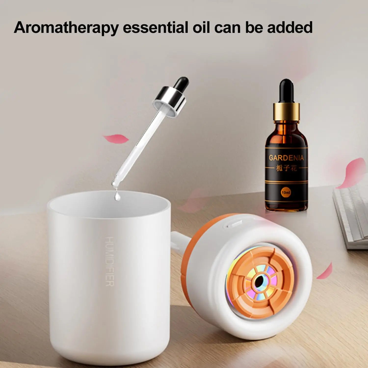 Mini humidificador USB con difusor de aromas y luces de colores