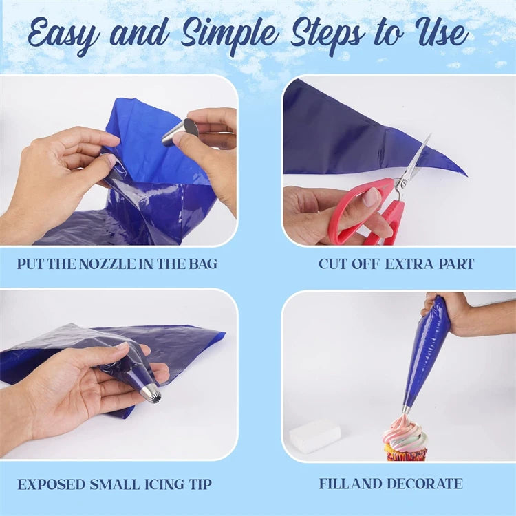 LMETJMA-bolsas de repostería desechables grandes de 21 pulgadas, bolsa gruesa para tuberías, bolsas para glaseado de calidad superior para galletas, magdalenas, JT508