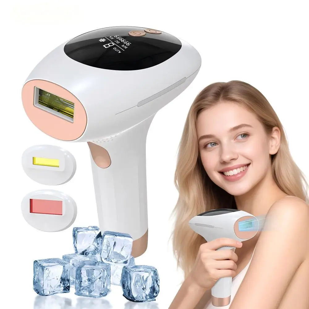 Dispositivo de Depilación IPL 3 en 1 con Enfriamiento por Hielo, 999900 Flashes, Depiladora Láser para Mujeres y Hombres, Uso Doméstico