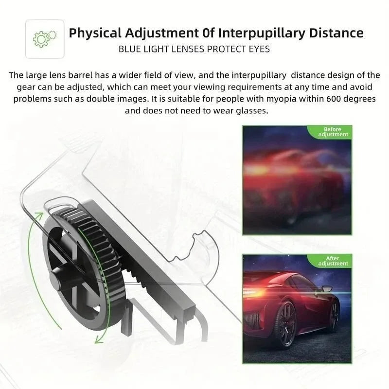 Gafas VR, Lentes 3D para Realidad Virtual, Gafas Inteligentes, Accesorio para Juegos Móviles para Teléfonos Inteligentes, Compatible con Dispositivos Viar
