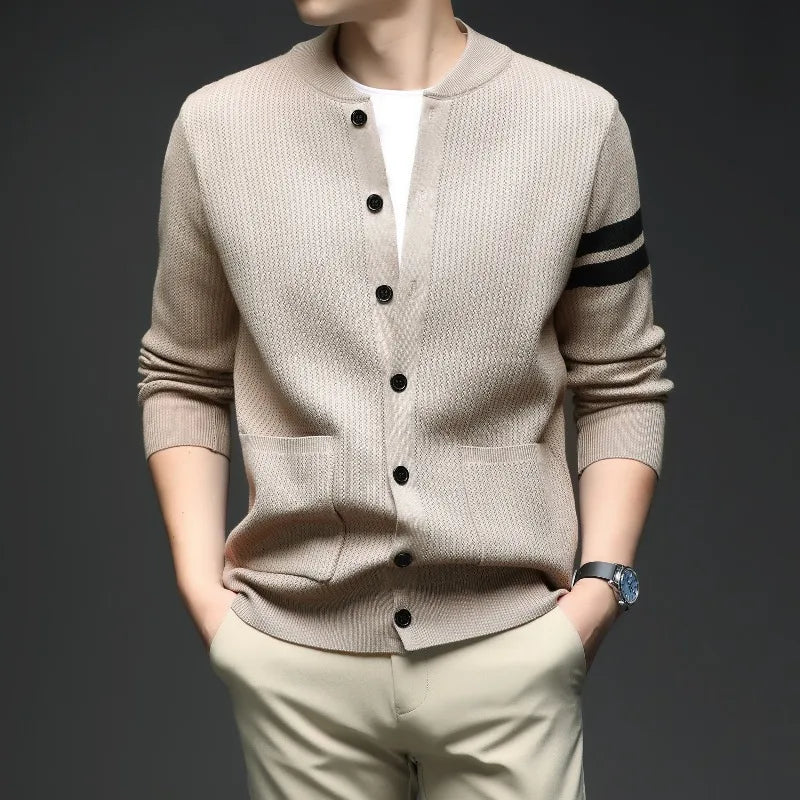 Cárdigan para Hombre con Bloques de Color y Botonadura