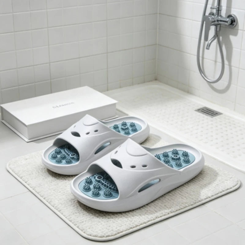 Pantuflas de masaje con acupresión magnética antideslizantes para baño