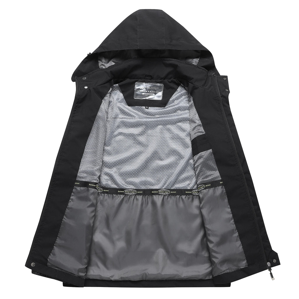 Chaqueta de senderismo impermeable para hombre, cortavientos a prueba de viento de gran tamaño, Camping, caza, correr, senderismo, pesca, abrigo para hombre al aire libre