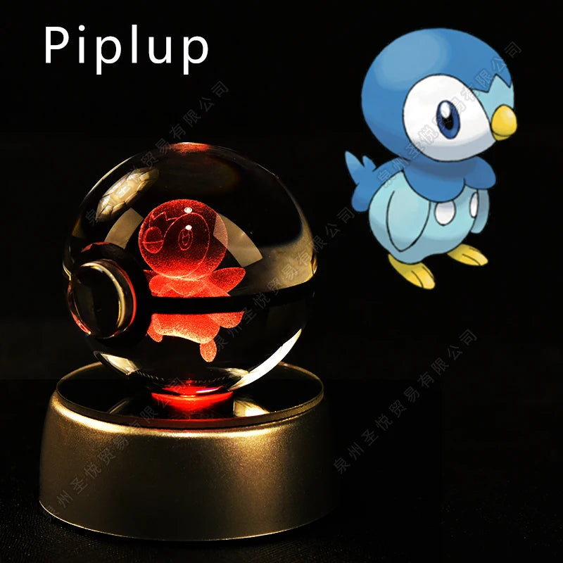 Lámpara Nocturna Pokémon Bola de Cristal 3D Pikachu