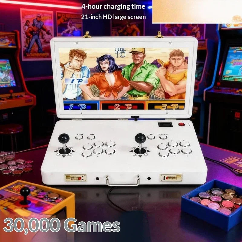 Máquina de Juegos Arcade con Doble Joystick, Portátil, Pantalla HD Integrada, Modelo 2026, para Uso Doméstico, Conexión a TV, Juego de Lucha Clásico Retro