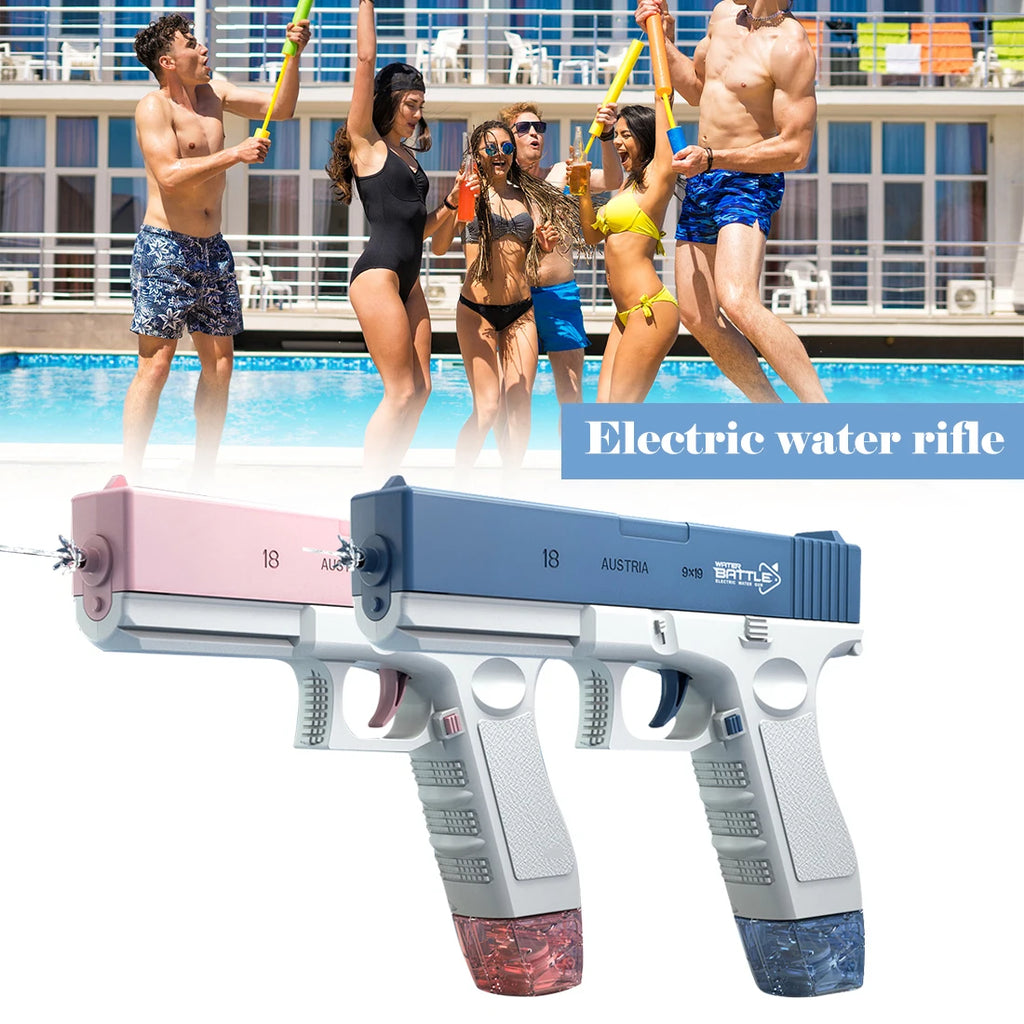 Pistola de Agua Eléctrica, Juguetes de Agua con Chorro, Pistolas de Agua Automáticas de Alta Presión para Niños, Juguetes de Agua Recargables