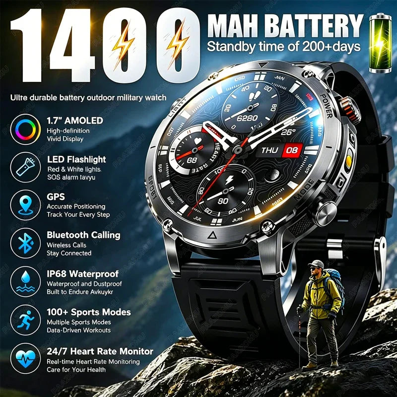 Reloj Inteligente TANK Ultra 1400mAh Militar