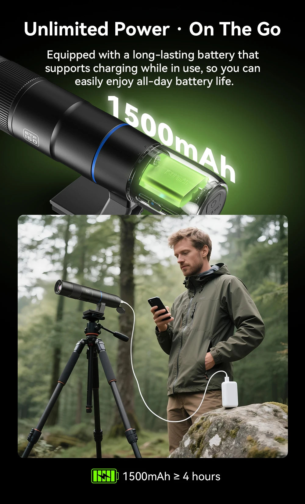 Telescopio Monocular Digital 45X APEXEL para Observación