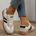 Zapatillas ligeras y cómodas para mujer, zapatos deportivos con cordones a rayas a la moda, zapatillas informales transpirables verdes de talla grande