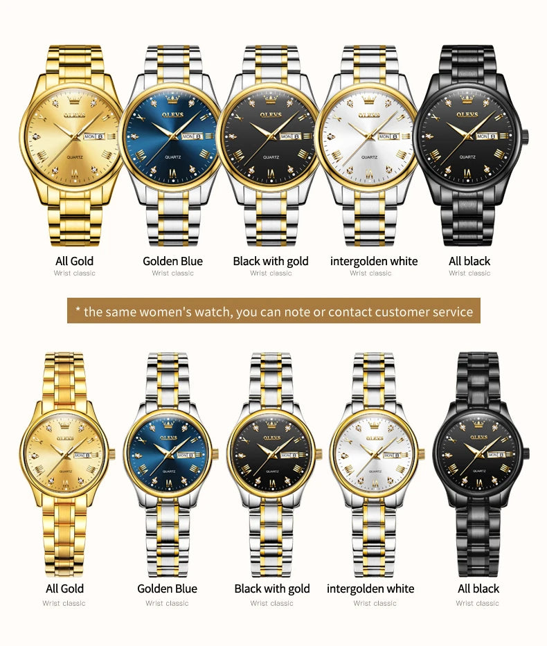 Reloj de Cuarzo OLEVS para Hombre Acero Inoxidable Luminoso