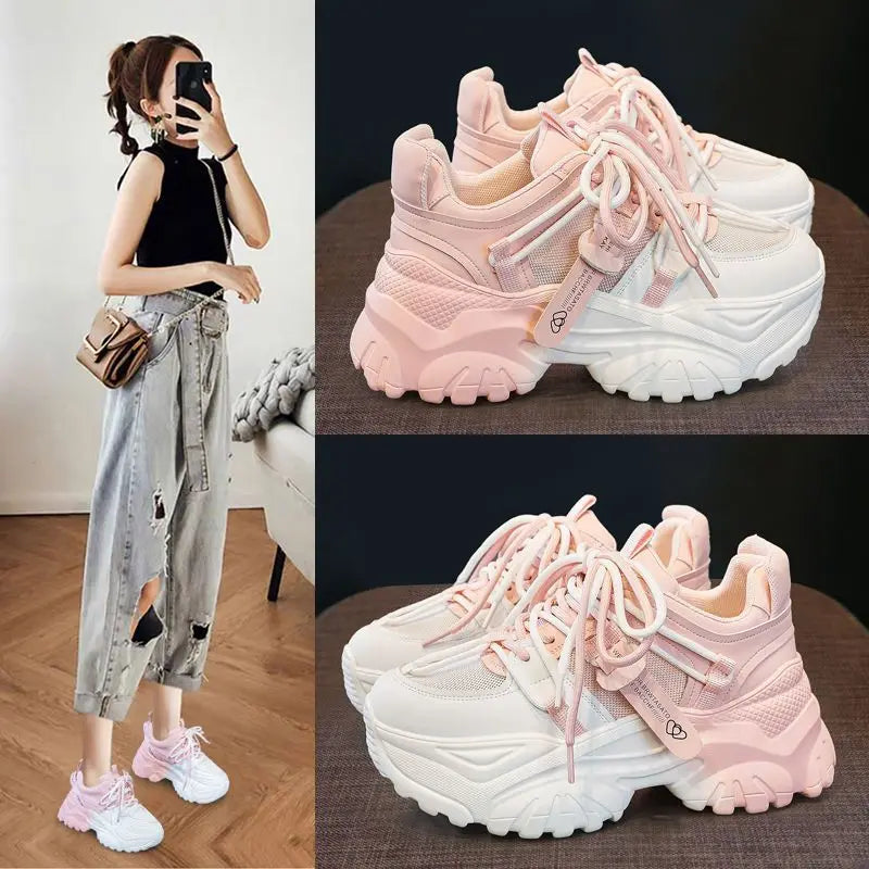 Zapatillas de Plataforma para Mujer - Suela Gruesa, Estilo Casual